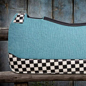 Tapis de selle de dressage en feutre fait main antichoc |   Tapis de cheval en laine robuste avec cuir renforcé, couleur et taille personnalisables - Product Image 1