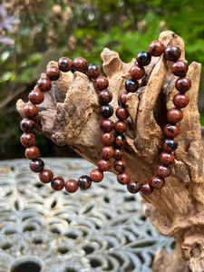 Pulsera de Piedras Preciosas de Obsidiana de Caoba Natural al por Mayor, Cuentas Redondas, para Hombres y Mujeres - Product Image 1