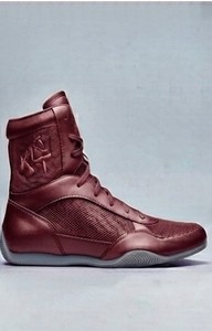 KLTW INT'L KL-BS-001 Chaussures de lutte montantes pour hommes, bordeaux, tige en PU, doublure en mesh, semelle extérieure en caoutchouc, baskets d'entraînement de combat, salle de sport, ring - Product Image 4