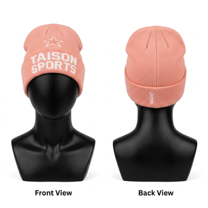 Gorro de Invierno para Mujer, Estilo Cheerleading, Tejido Acrílico Suave GSM, Diseño Jacquard en Blanco y Negro, Logotipo Personalizado Bordado, Ajuste Elástico y Cálido - Product Image 5