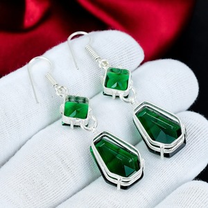 Pendientes de Turmalina Verde, Pendientes de Plata de Ley 925 con Gema de Turmalina Verde, Pendientes Colgantes de Plata de Ley Hechos a Mano - Product Image 4