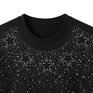 Proveedor al por Mayor de Camisetas de Hombre con Logotipo Personalizado, Estilo Rhinestone, Streetwear, Hombros Caídos, Tallas Grandes, Algodón de Alta Calidad - Product Image 5