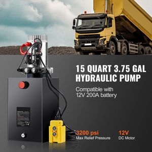 Unità di Potenza Idraulica Certificata ISO da 15 Quarti, Pompa a Doppio Effetto per Rimorchio Ribaltabile con Portata di 0,91 GPM e Pressione Massima di Scarico di 3200 PSI - Product Image 4