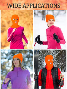 Masque de ski intégral personnalisable à faible MOQ, coupe-vent, respirant, coloré, en acrylique tricoté, avec logo personnalisé, pour adultes - Product Image 2