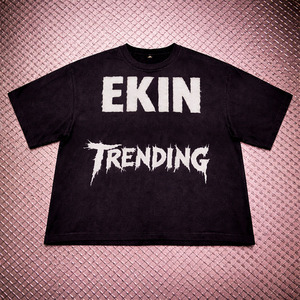 T-shirt Homme Personnalisé 3XL 300 g/m² Vintage Délavé au Soleil Effet Usé avec Appliques Broderies Strass Coupe Ample Oversize - Product Image 1