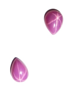 Rubis Étoilé Rose Poire 6x8 mm 1,5 Carat Créé en Laboratoire Poli Opaque Cabochon avec Effet Étoile à 6 Branches pour la Fabrication de Bijoux - Product Image 5