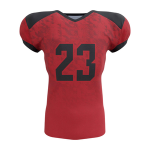 Camiseta de Fútbol Americano Corta Roja y Negra de la Mejor Calidad, Cómoda y Transpirable para Hombre, de Alta Demanda, Secado Rápido, 100% Poliéster, Personalizable - Product Image 1