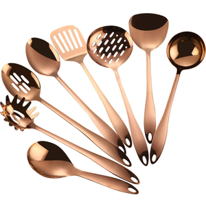 ชุดช้อนทองแดงสำหรับทำอาหาร 7 ชิ้น ขัดเงาอย่างดี อุปกรณ์ครัว - Product Image 1