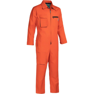 Combinaison de travail orange pour homme, haute visibilité, polyester, uniforme, manches longues, combinaison industrielle, poches, fermeture éclair sur le devant, Oeko-Tex - Product Image 2