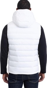 <b>Men's</b> <b>Black</b> Hooded Puffer <b>Vest</b> Zipper Closure Windproof Casual Winter Outerwear Solid Design - Product Image 6