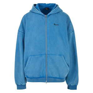 Sweat à capuche zippé homme de haute qualité, effet délavé soleil, oversize, streetwear, délavé à l'acide, effet usé - Product Image 4