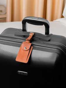 Étiquettes de bagage de luxe personnalisées en cuir véritable avec rabat de confidentialité, étiquettes de nom pour valise, promotion en gros LMP-0245 - Product Image 4