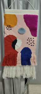 Alfombra Decorativa Abstracta Tejida a Mano de Nuevo Diseño |   Tapiz de Macramé Tejido a Mano, Decoración Boho Moderna para Colgar en la Pared -35 - Product Image 3