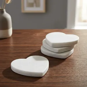 Trending Luxury Natural Marble <b>Coasters</b> Set Waterproof Stone <b>Drink</b> <b>Coasters</b> for Kitchen Dining Table Villa and Hotel - Product Image 1