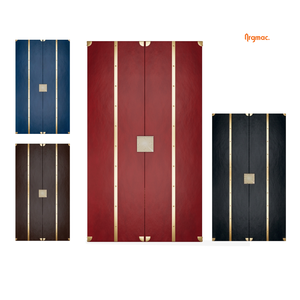 CASA DEL VINO Meuble bar haut de gamme avec revêtement en cuir personnalisé et design à points diamant - Product Image 3