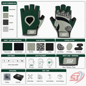 Gants de cyclisme personnalisés demi-doigts respirants avec rembourrage en gel absorbant les chocs et paume antidérapante, marque privée OEM - Product Image 3