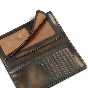 กระเป๋าสตางค์หนังแท้ผู้ชายอเนกประสงค์ 100% หนังแท้ กระเป๋าสตางค์ใบยาวและกระเป๋าคลัทช์สีพื้น - Product Image 6