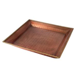 Nouveau plateau carré martelé en or cuivre élégant plateau de service moderne élégant décoratif luxe fêtes à la maison et occasions spéciales - Product Image 1