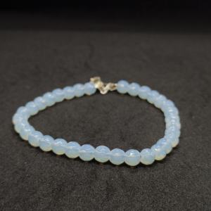 Pulsera de Plata de Ley con Piedra Lunar Blanca Natural, Lisa y Redonda, Joyería de Cristal de Piedra Lunar Blanca para Mujeres/Niñas - Product Image 1