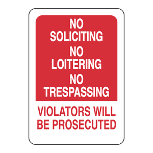 Letrero de Tráfico Brady, Prohibido Solicitar Servicios, Prohibido Estacionarse, Prohibido el Acceso, Aviso de Seguridad Interior/Exterior, Letrero Plegable de PVC - Product Image 1