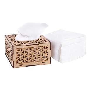 Servilletero Rectangular de Madera Artesanal para Decoración del Hogar, Ecológico, Duradero, para Fiestas, Color Marrón - Product Image 4