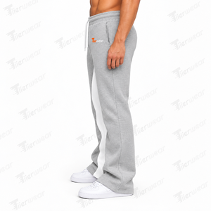 Pantalon de jogging évasé pour homme en coton délavé, coupe décontractée, taille élastique, jambe large, style vintage - Product Image 3