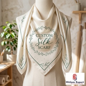 Écharpe carrée imprimée sur mesure avec logo, marque privée, promotionnelle, mode, OEM, ODM, textile - Product Image 5