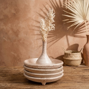 Antique Rustic Distressed White Wash Terracotta Clay Footed Handcrafted Earthenware <b>Ceramic</b> <b>Vase</b> Decorative Home Hotel Use 30cm - Product Image 6