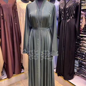 Abaya 2026 la plus vendue, perlée et pailletée, à manches longues, traditionnelle musulmane, faite à la main, pour mariage, respirante, col en V pour femme - Product Image 1