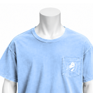 Sky Blue Weathered <b>Pocket</b> Tee Garment Washed Cotton Short Sleeve <b>T</b> <b>Shirt</b> Loose Fit Chest <b>Pocket</b> Vintage Casual Everyday - Product Image 3