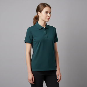 Polo personnalisé uni pour femme, confortable, avec logo imprimé sur mesure, style streetwear hip hop. - Product Image 2