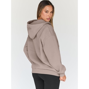 Plus Size Oversized <b>Women's</b> Eco-Friendly Winter <b>Hoodies</b> Front Option <b>Slogan</b> Print Drop Shoulder Long Sleeve Zipper Casual - Product Image 2