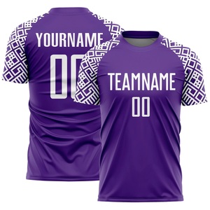 Camiseta de Fútbol Sublimada Personalizada, Diseño Geométrico Morado y Rosa, Cuello Redondo, Manga Corta, Absorbe la Humedad, Uniforme Deportivo Unisex para Adultos - Product Image 2