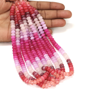 Hermosas cuentas de cuarzo multicolor en forma de rondel, cuentas de cuarzo disco mixtas de 7-8 mm, cuentas de piedras preciosas de cuarzo de calidad AAA al por mayor. - Product Image 1