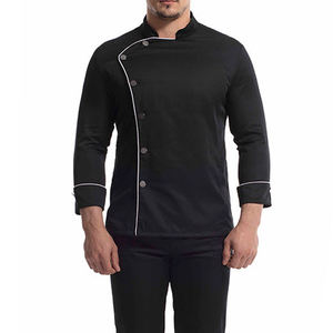 Chaqueta de Chef Profesional de Manga Larga con Doble Botonadura y Cuello Alto, Uniformes de Chef para Hombre - Product Image 2
