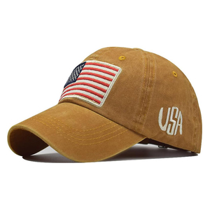 Gorra de Béisbol de 6 Paneles Bordada con la Bandera de EE. UU., Unisex, para Adultos, de Algodón, Informal, Ajustable, con Cierre Magnético - Product Image 1