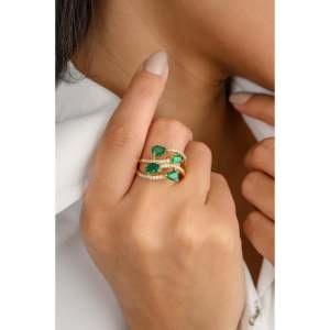 18K Art Deco Oval Emerald Diamond Cluster Ring VVS1 Clarity Engagement Ring - Product Image 4