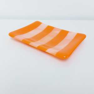 Modern Orange Stripe Resin Tray – Handmade Decorative Jewelry & Vanity Organizer Tray for Home Tabletop <b>D</b>écor - Product Image 3