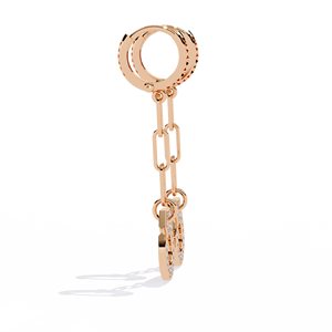 <b>Diamond</b> Handcuff <b>Earrings</b> – 0.54ctw Paperclip Chain CVD Lab <b>Diamond</b> 10K 14K 18K Solid Rose Gold - Product Image 3