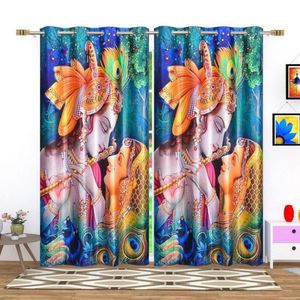 Cortina de Poliéster con Estampado Floral de Lujo, 122 x 274 cm, Ignífuga y Opaca, con Ojales, Lista para Usar en Hogares, Hoteles y Cafeterías - Product Image 3