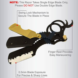 Rasoirs droits professionnels pour hommes, kit de rasage de barbier à bord droit, rasoir de sûreté pour rasage ras du coup et coupe de barbe, shavette - Product Image 2