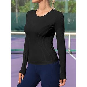 Womens Compression Yoga <b>Tops</b> Custom Logo Athletic Workout Shirts Performance Apparel OEM Pakistan Export Global Supply Markets - Product Image 5