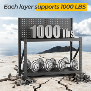 ล้อสำหรับโต๊ะทำงาน Temu Heavy Duty รับน้ำหนักได้ 3000 ปอนด์ ชั้นวางปรับระดับได้ แผ่นเพ็กบอร์ดอะลูมิเนียม 3 มิติ รองรับตู้เก็บเครื่องมือแบบตั้งพื้นเท่านั้น - Product Image 4