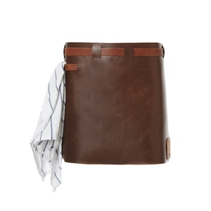 Tablier de cuisine sans manches en cuir vintage cognac marron personnalisé Tablier de barbecue réglable - Product Image 2