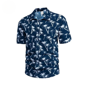 Chemise hawaïenne pour homme en polyester à imprimé numérique, chemise boutonnée personnalisée pour la plage et le golf - Product Image 2