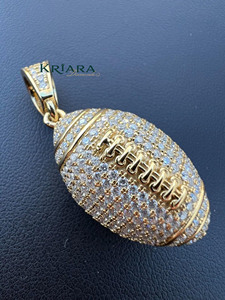 Pendentif Football en Moissanite, Moissanite Plaqué Argent 925, Style Hip Hop, Bijou Unisexe pour Usage Quotidien - Product Image 4
