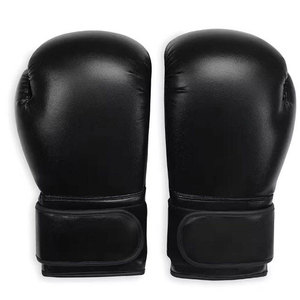 Blue and Yellow PU <b>Moisture</b> Wicking Boxing <b>Gloves</b> Full Finger Lace-Up for Adults Training Use - Product Image 1
