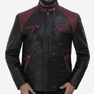 Factory Direct <b>Leather</b> Winter Men's Plus Size <b>Jacket</b> with Stand Collar Front Logo Breathable & Eco-Friendly Cow Skin - Product Image 3