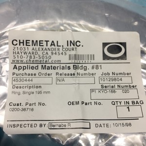 AMAT 0200-36716 <b>Ring</b> Single, 195mm, <b>Ceramic</b>, 128830 - Trusted Global Legacy Semiconductor Equipment and Parts at - Product Image 4