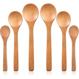 Cuchara de madera ecológica, resistente al calor, para cocinar, revolver y mezclar, utensilio de cocina sostenible de madera maciza. - Product Image 2